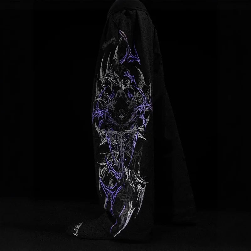 Men’s Gothic Tribal Wide-Leg Drawstring Sweatpants