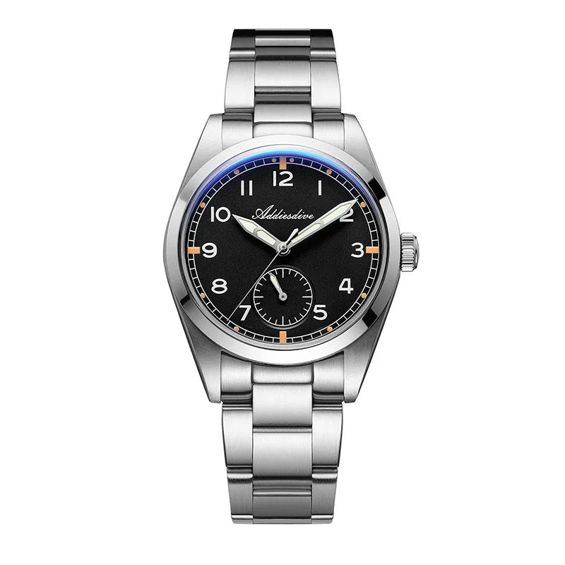 ADDIESDIVE 36mm Men Quartz VH60 Watch AD2099 BGW9 Luminous Bubble Mirror Pot Cover Glass 10Bar Waterproof Stainless Steel Watch