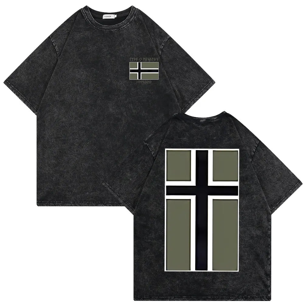 Washed Vintage Type O Negative Who Will Save The Sane Tshirt Men Women Rock Metal Gothic T-shirt Man Oversized Cotton T Shirts