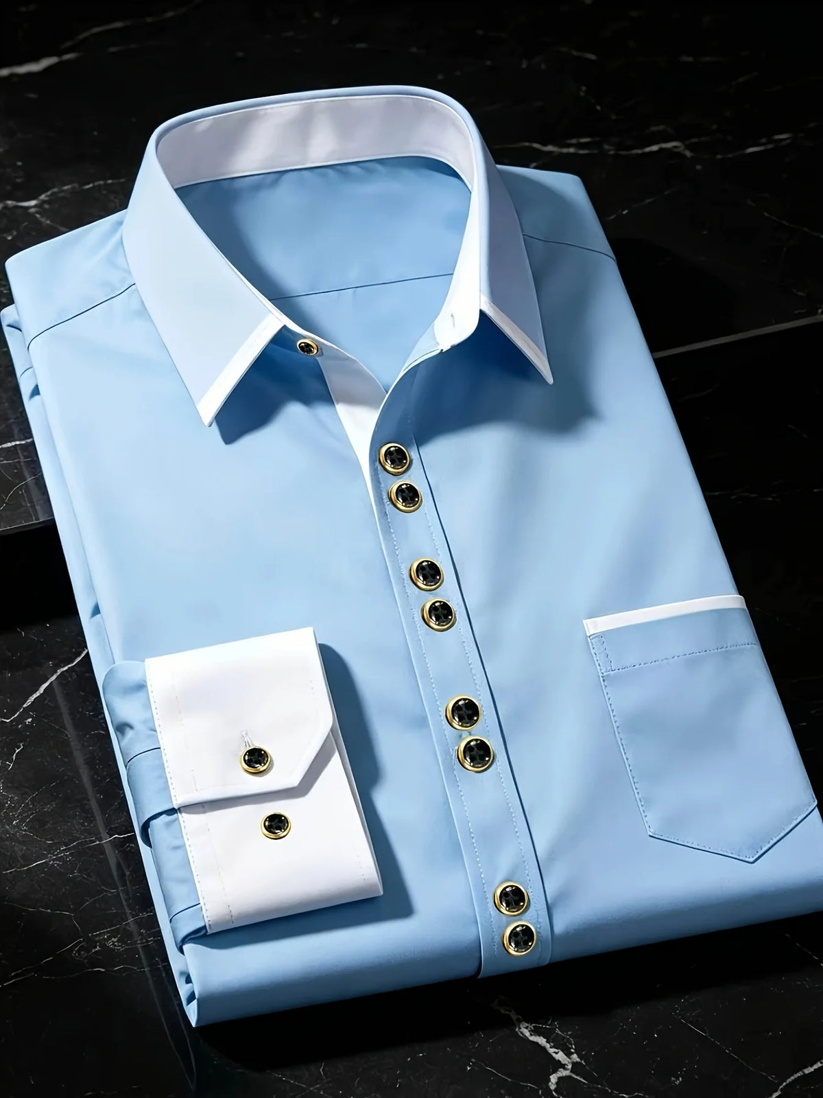 FGKKS Men Shirt Brand New Men's Fashion Multiple Color Patchwork Long Sleeve Elastic Shirt Smart Casual Male White Shirts