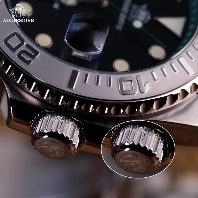 ADDIESDIVE Luxury Men's Diver Watch 200m Stainless Steel Bezel BGW9 Super Luminous Men's Analog Business Quartz Watches AD2040