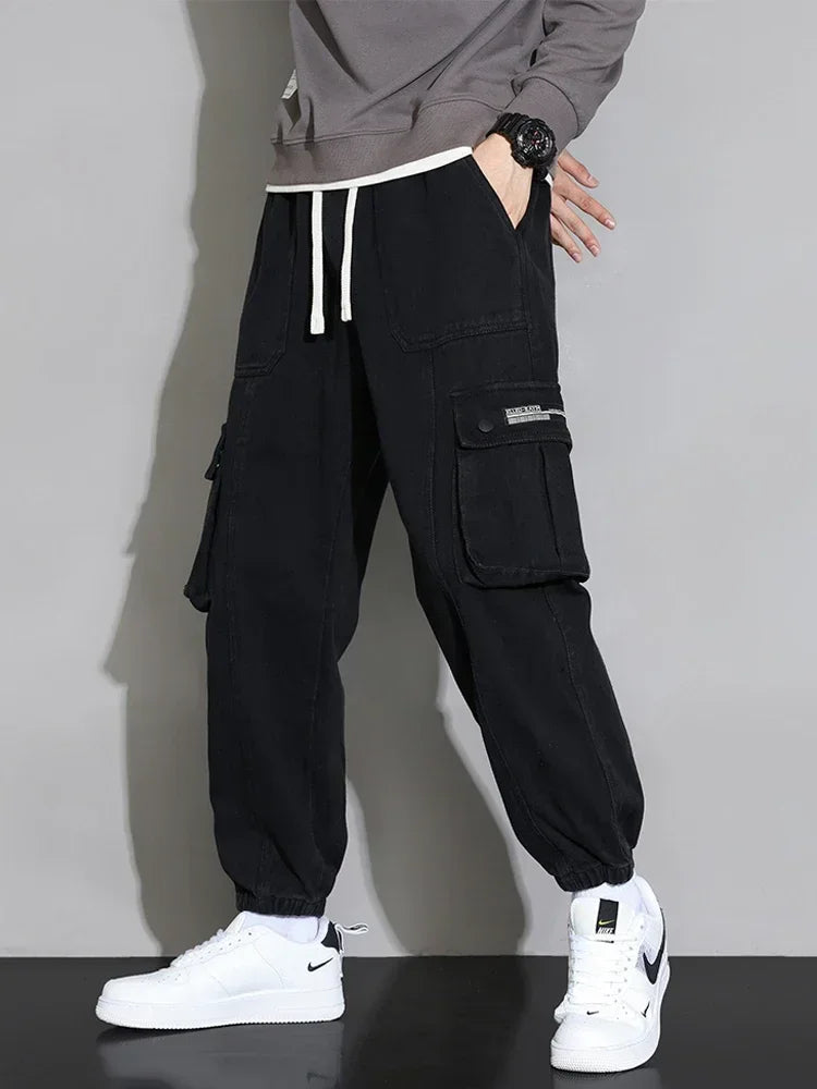 Large Size 7XL 8XL Spring New Men's Cargo Pants Multi-Pocket Casual Fashion Sweatpants Jogging Loose Trousers Streetwear