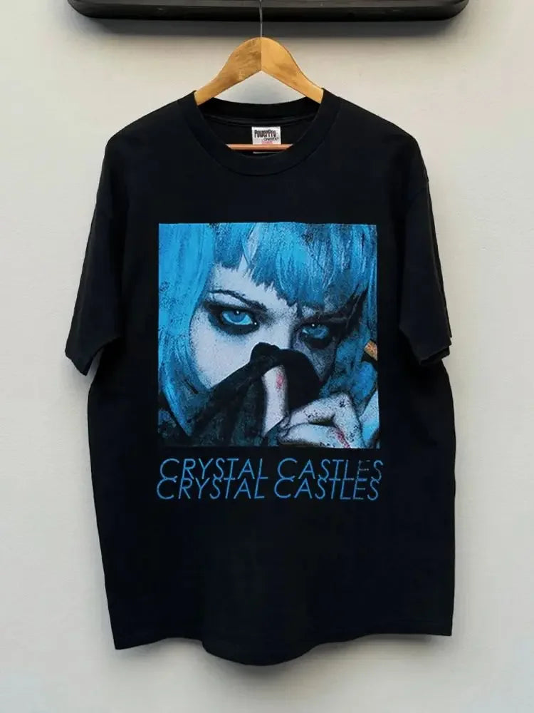 Y2K Punk Dark Streetwear Portrait Graphic T-Shirt Men Women Urban Style Polyester Short Sleeve Fashion Casual Tops