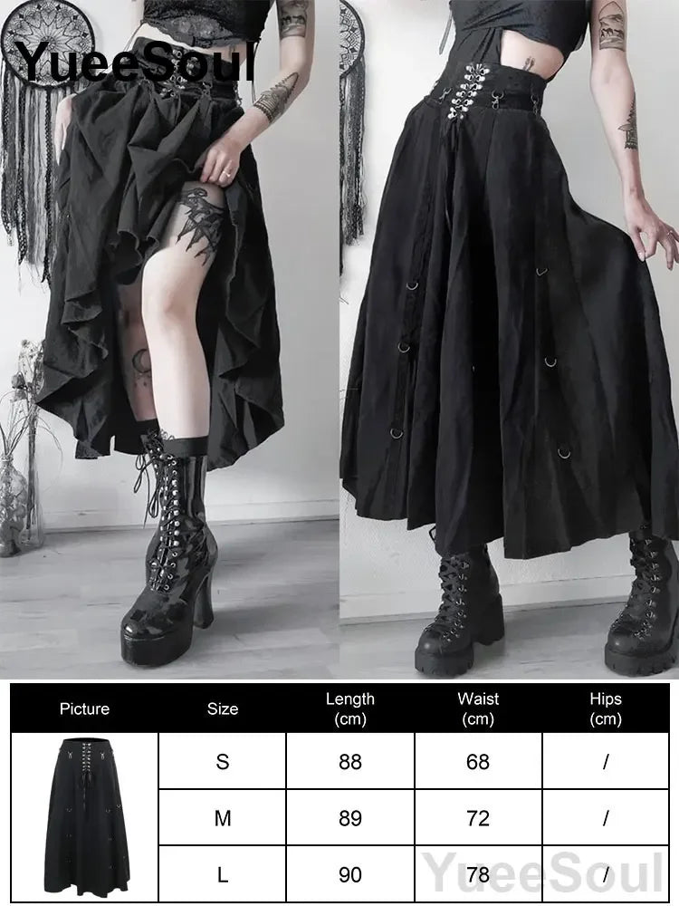 Gothic Women Skirts Black High Waist Pleated Skirts 2026 New Y2K Party Club Punk Goth Dark Grunge Lolita Halloween Mini Skirt
