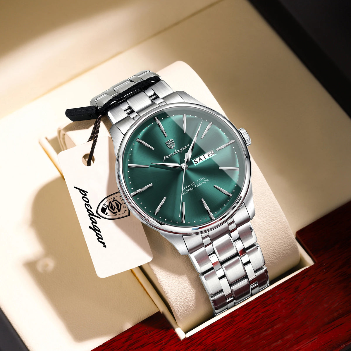 POEDAGAR Sports Luxury Watch For Man Waterproof Date Week Stainless Steel Men Watch Casual Quartz Men's Watches Male Clock Reloj