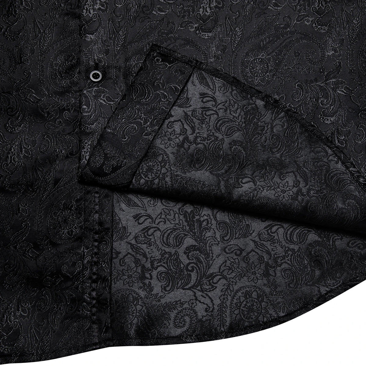 Men's Long Sleeve Black Paisley Dress Shirts Casual Tuxedo Social Shirt Luxury Designer Men Clothing