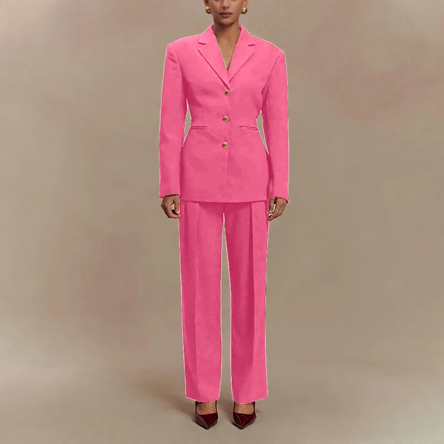 2025 Slim Fit Women Suit Customized Single-breasted Notch Lapel 2Pieces(Jacket+Pants) Business Office Lady Stretch Set