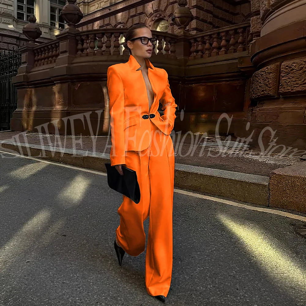 Luxury White Suit For Women 2 Pieces Jacket Pants Office Lady Chic Outfits Fashion Trousers Smart Casual Female Blazer Set