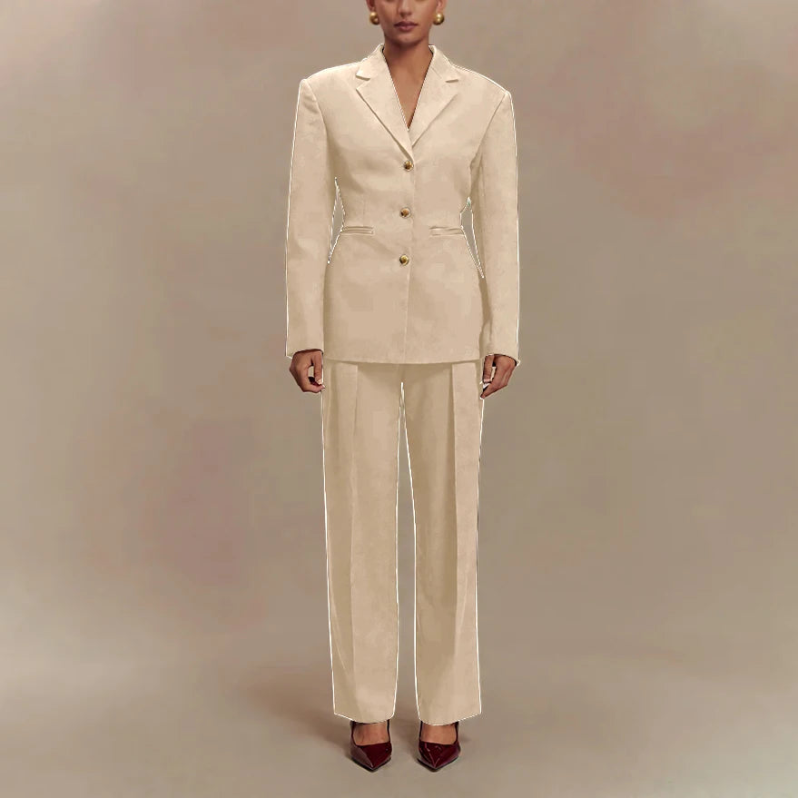2025 Slim Fit Women Suit Customized Single-breasted Notch Lapel 2Pieces(Jacket+Pants) Business Office Lady Stretch Set