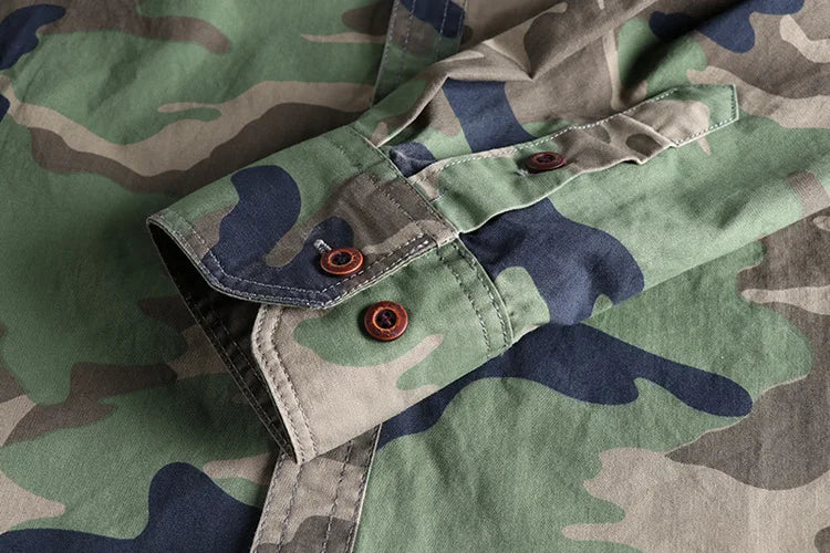 Male Single Breasted Shirts Turn Down Collar Long Sleeve Cardigan Men Shirt Loose Button Safari Style Slight Strech Print