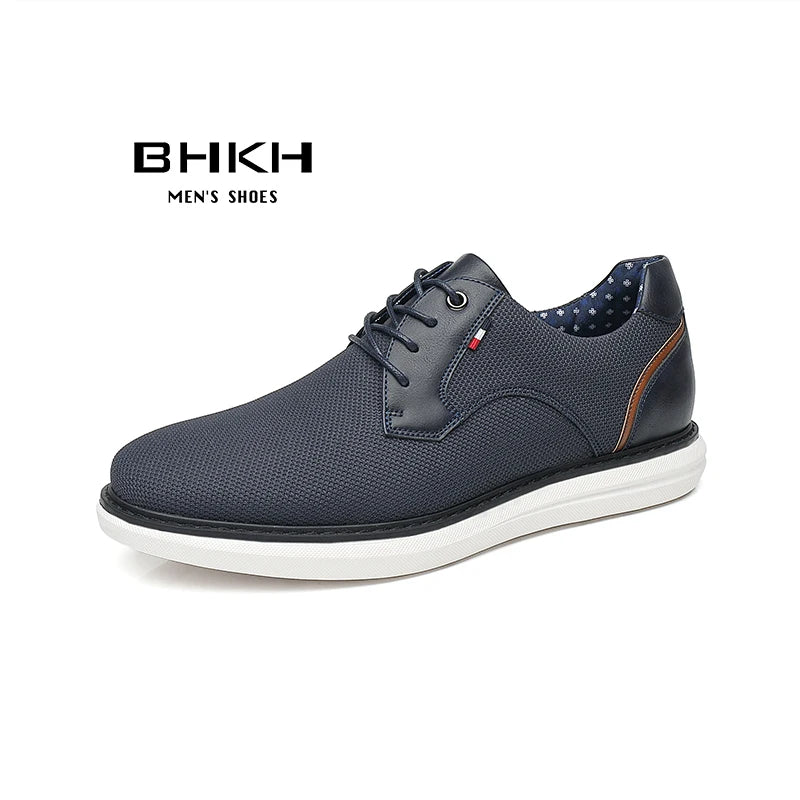 2026 Spring/Summer New Men Shoes Comfy Luxury Brand Men Casual Shoes Lace Up Business Style Dress Shoes BHKH Men Shoes