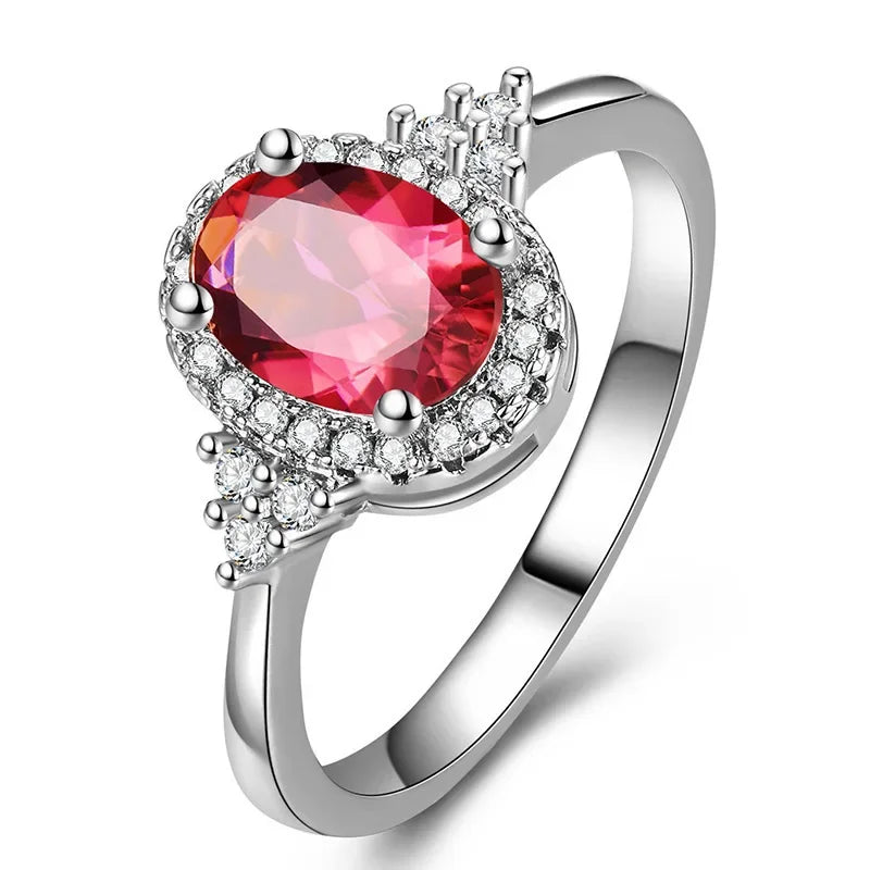 Carat Sapphire Ring Silver Charm Engagement Jewelry Ring European and American Fashion Temperament Luxury High Quality Jewelry