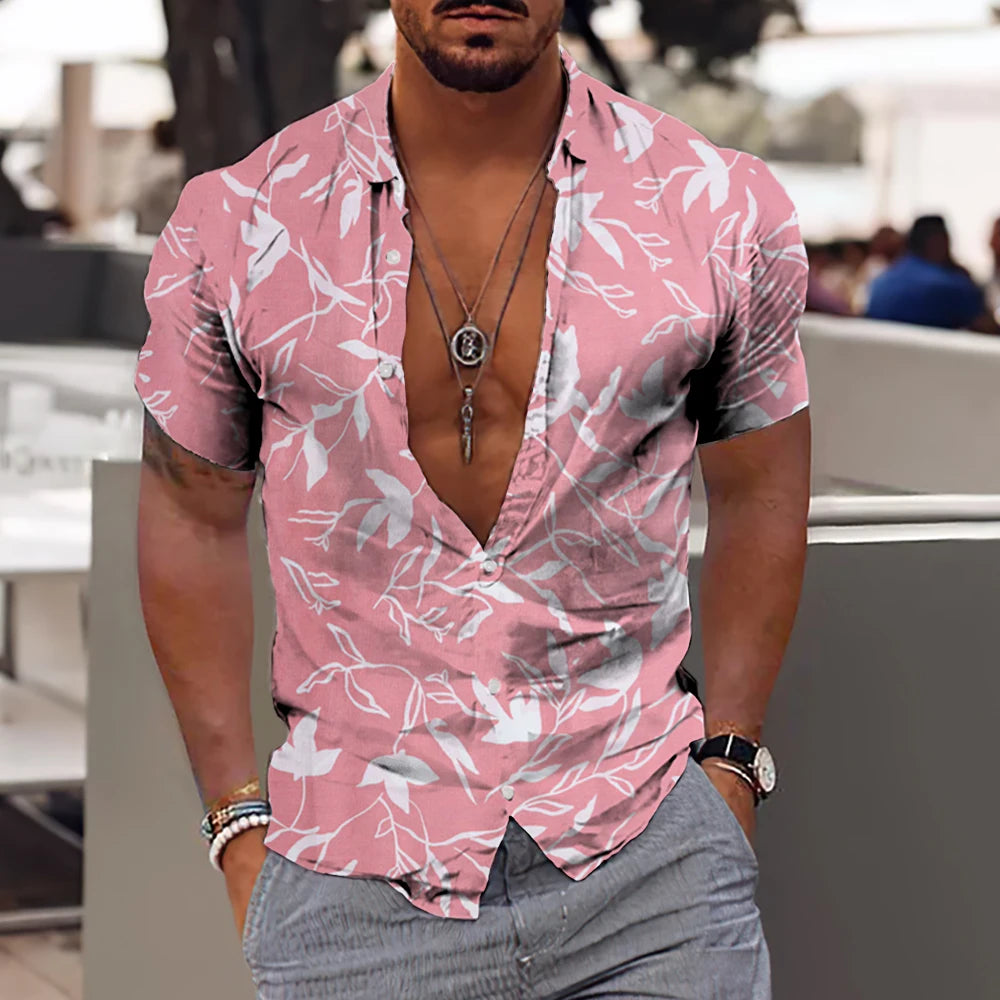 Summer Coconut Shirt 3d Printed Men's Hawaiian Shirt Beach Short Sleeve Fashion Casual Holiday Top T-shirt Men's Shirt Camisa