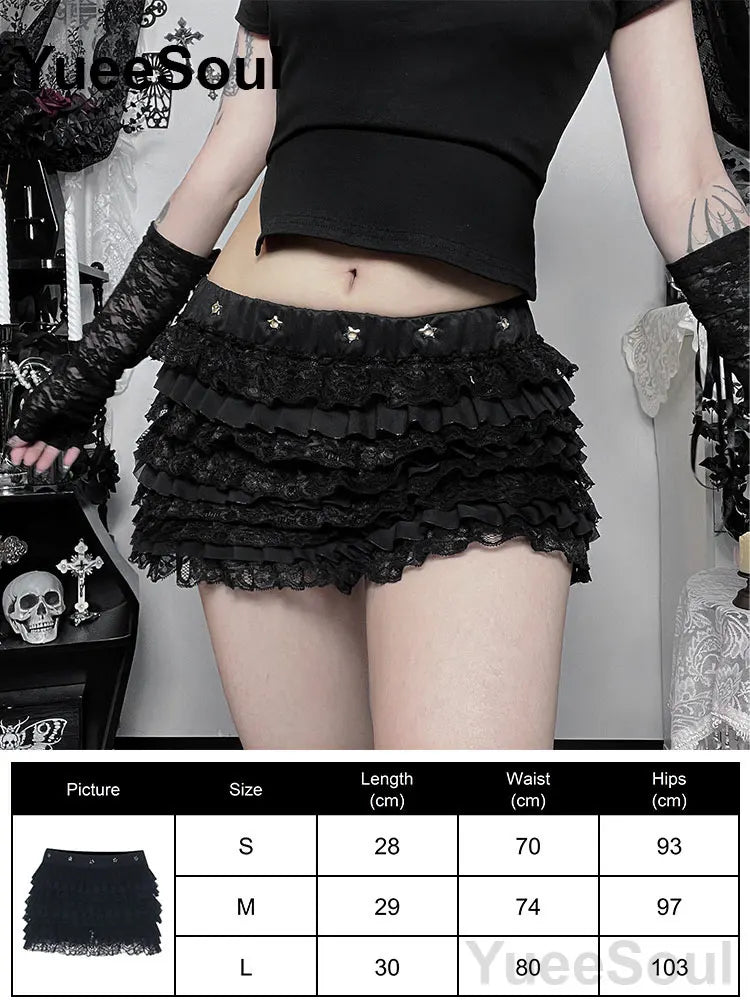 Gothic Women Skirts Black High Waist Pleated Skirts 2026 New Y2K Party Club Punk Goth Dark Grunge Lolita Halloween Mini Skirt