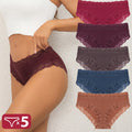 5Pcs Sexy Cotton Lace Panty Women Low Waist Panties Underwear S-XL Solid Color Ladies Briefs Lingere Underware Comfortable Women
