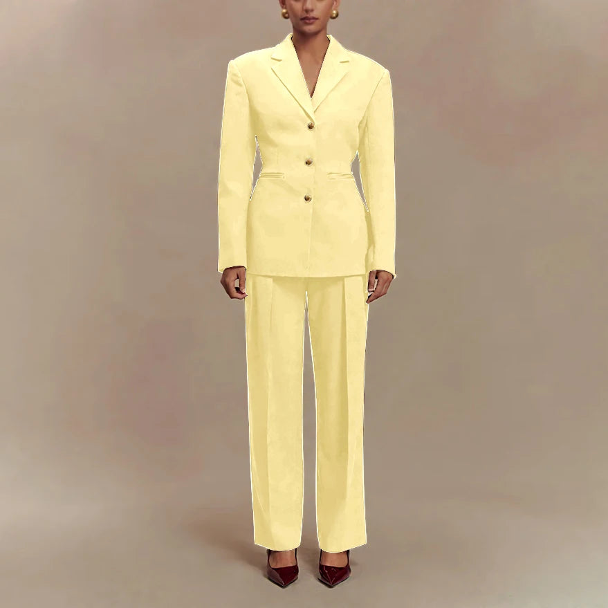 2025 Slim Fit Women Suit Customized Single-breasted Notch Lapel 2Pieces(Jacket+Pants) Business Office Lady Stretch Set