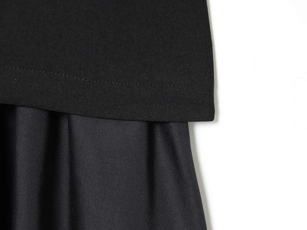 BSAY black Suit Dress Women's clothing Autumn Winter New hem Pleat Spliced Long Sleeves V-neck France Female Evening Dresses