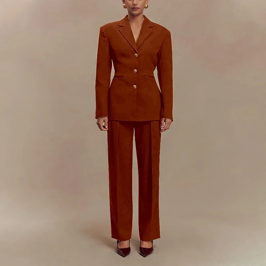 2025 Slim Fit Women Suit Customized Single-breasted Notch Lapel 2Pieces(Jacket+Pants) Business Office Lady Stretch Set