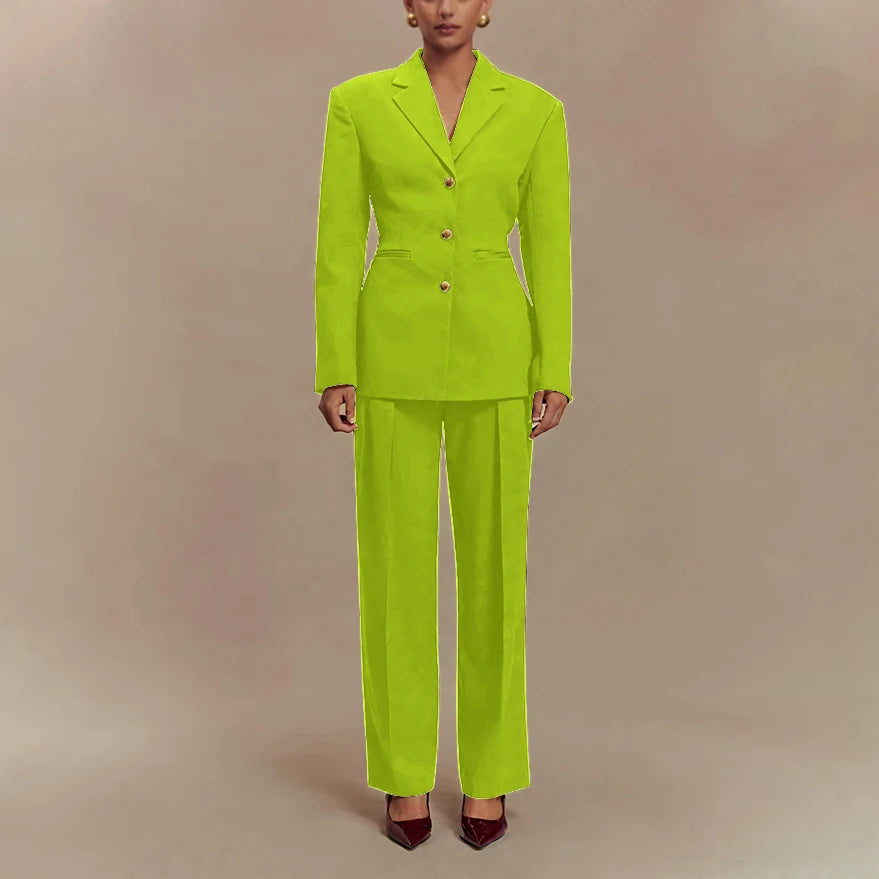 2025 Slim Fit Women Suit Customized Single-breasted Notch Lapel 2Pieces(Jacket+Pants) Business Office Lady Stretch Set