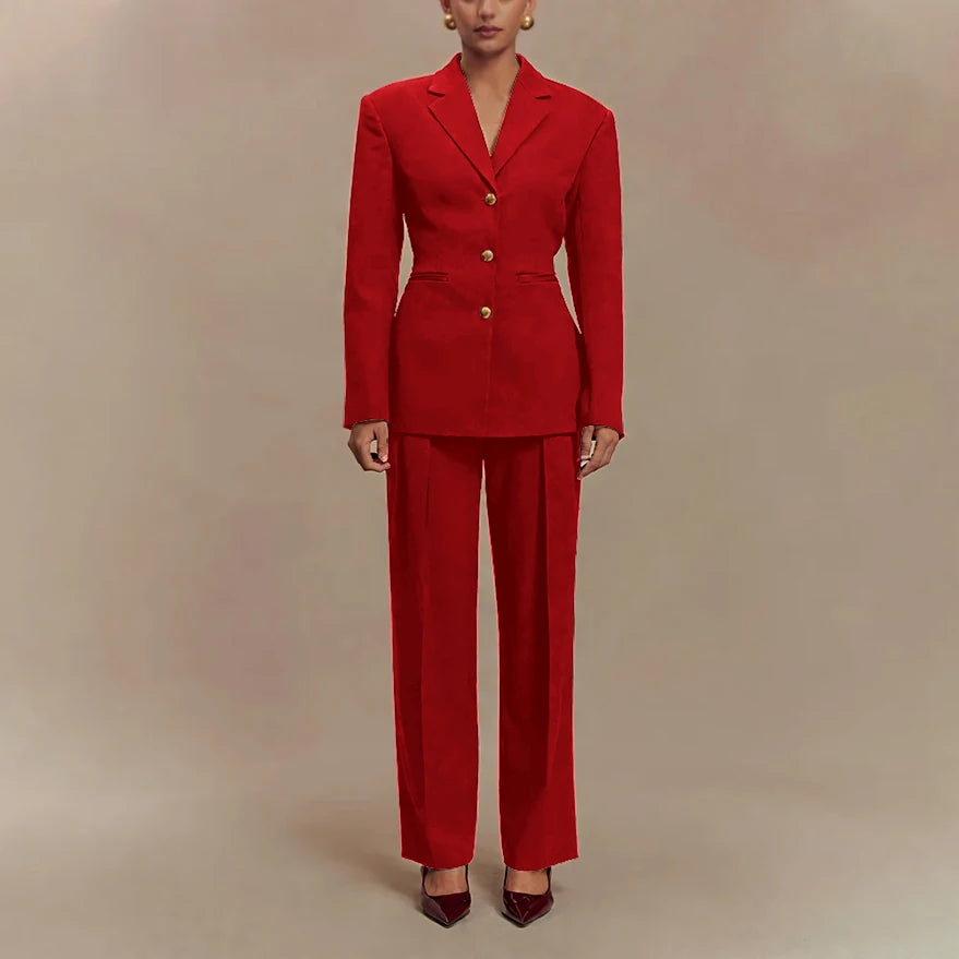 2025 Slim Fit Women Suit Customized Single-breasted Notch Lapel 2Pieces(Jacket+Pants) Business Office Lady Stretch Set