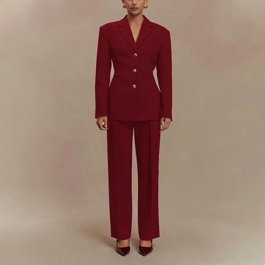 2025 Slim Fit Women Suit Customized Single-breasted Notch Lapel 2Pieces(Jacket+Pants) Business Office Lady Stretch Set