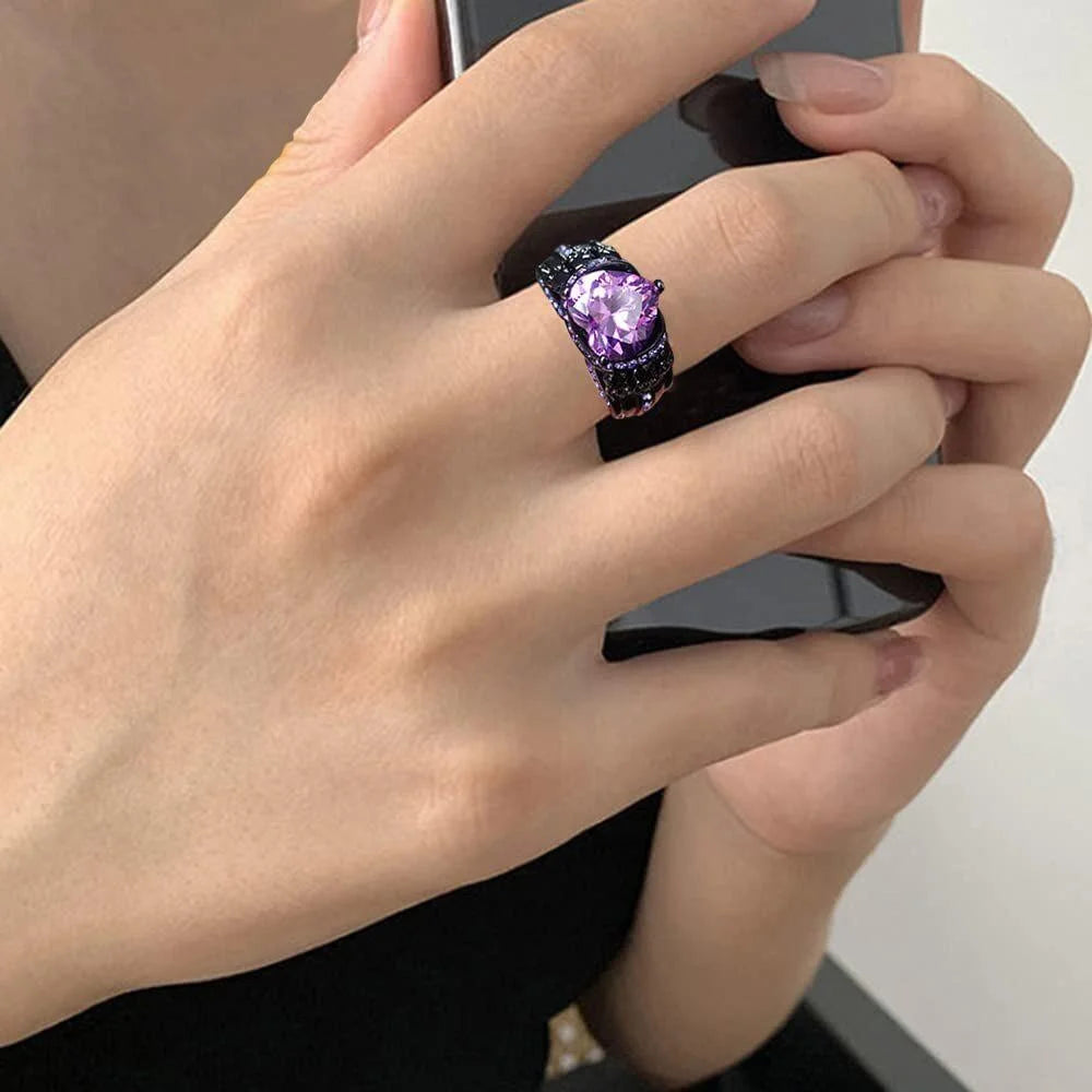 Goth Rings for Women Skeleton Punk Skull Ring Devil Wings Men's Jewelry Vintage Gothic Accessories Halloween Party