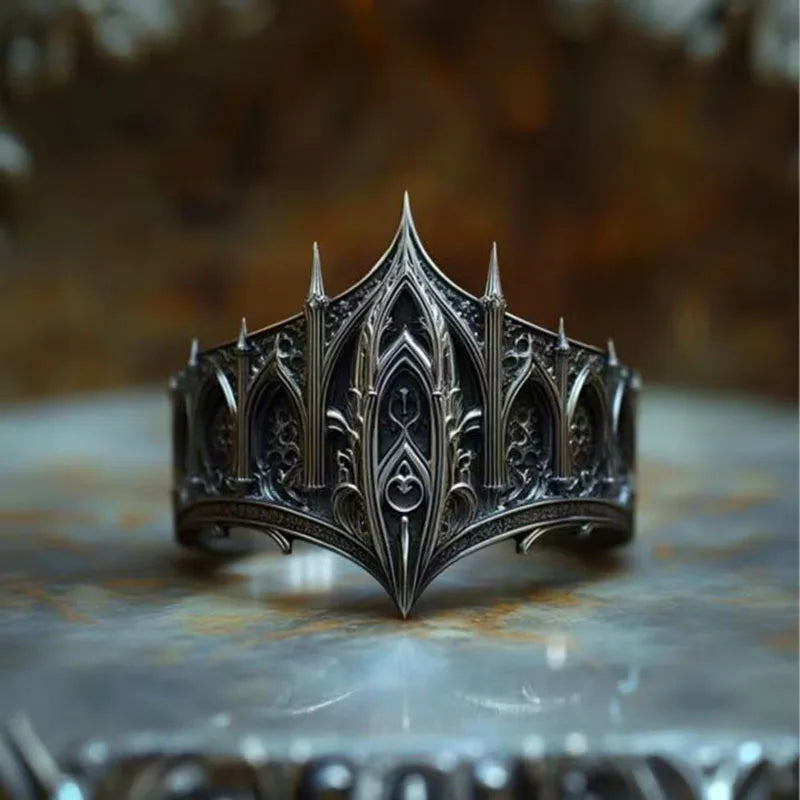 Vintage Gothic Crown Ring | Adjustable