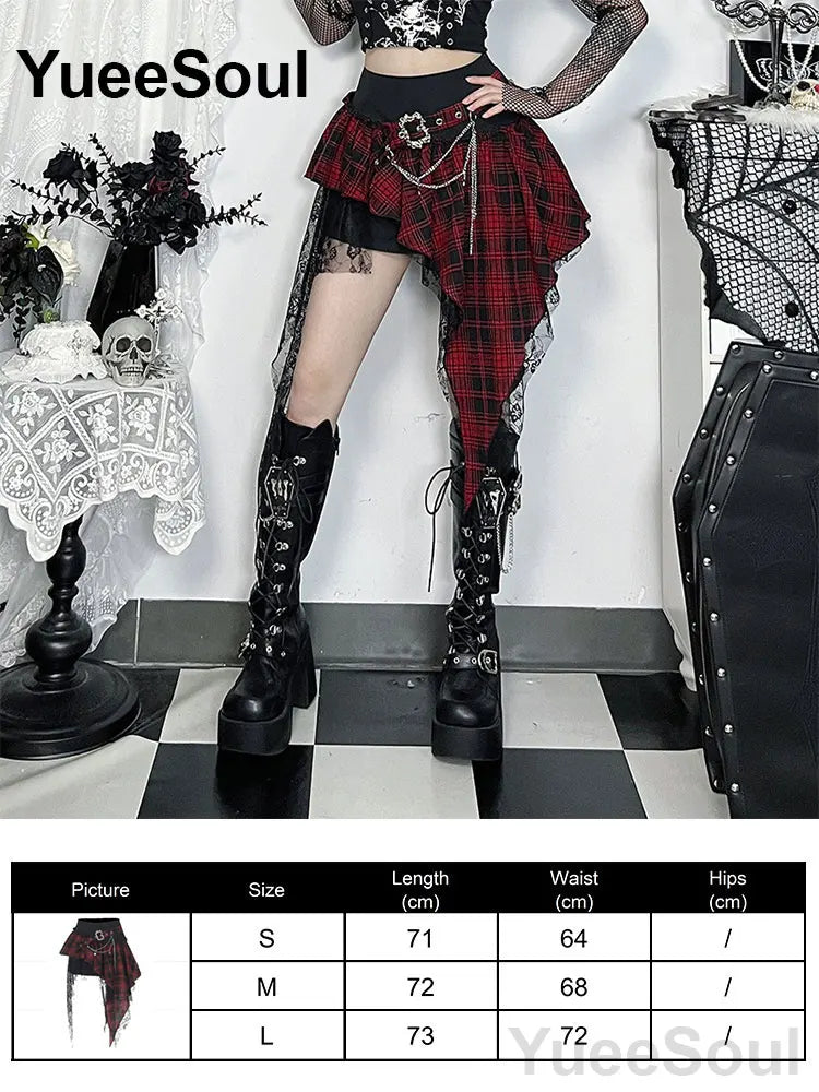 Gothic Women Skirts Black High Waist Pleated Skirts 2026 New Y2K Party Club Punk Goth Dark Grunge Lolita Halloween Mini Skirt