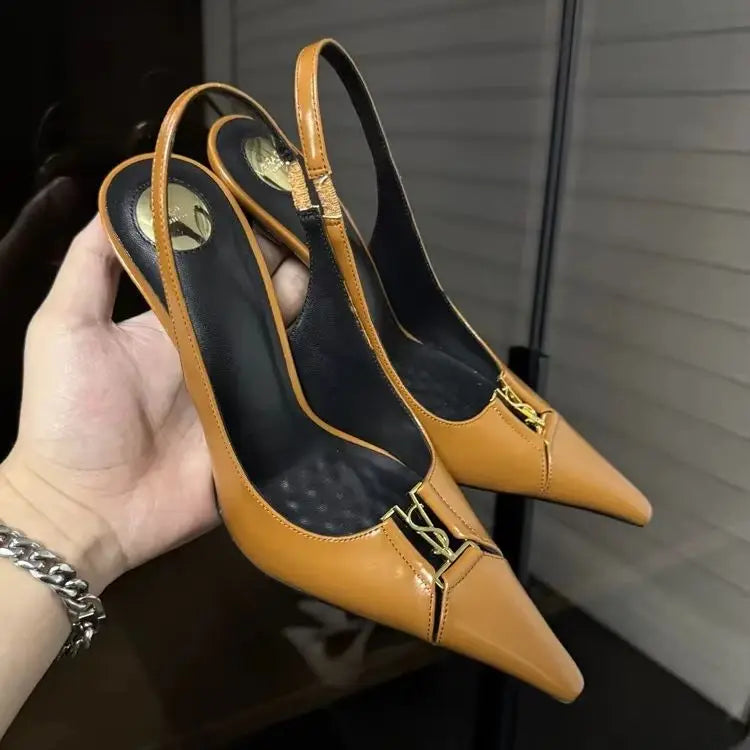 2025 New Summer Women's Sexy Mid-heel Pointed High Heels Women's Fashion Space Stiletto Sandals Women's White Single Shoes