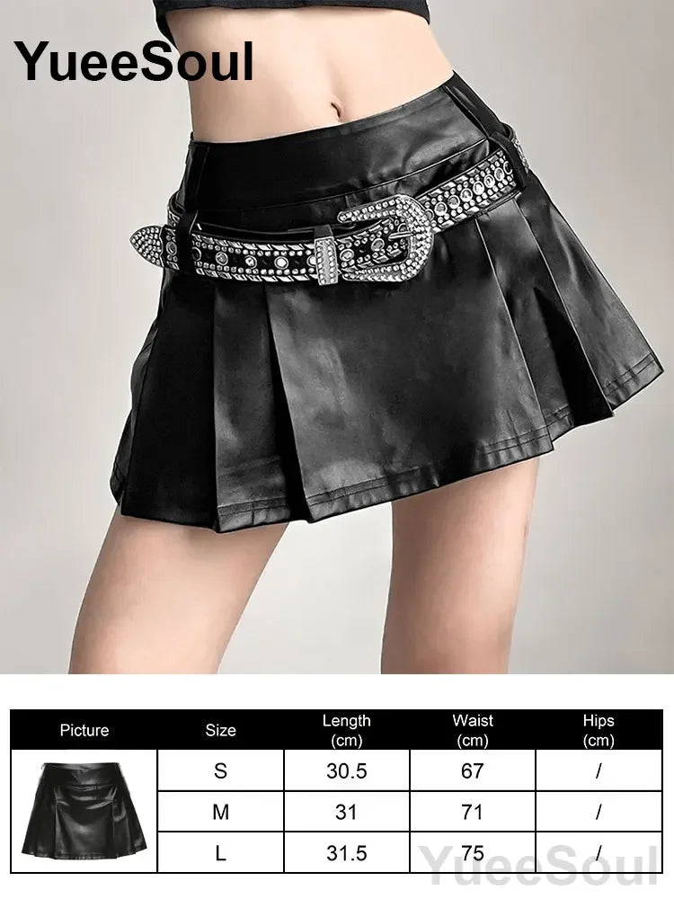 Gothic Women Skirts Black High Waist Pleated Skirts 2026 New Y2K Party Club Punk Goth Dark Grunge Lolita Halloween Mini Skirt