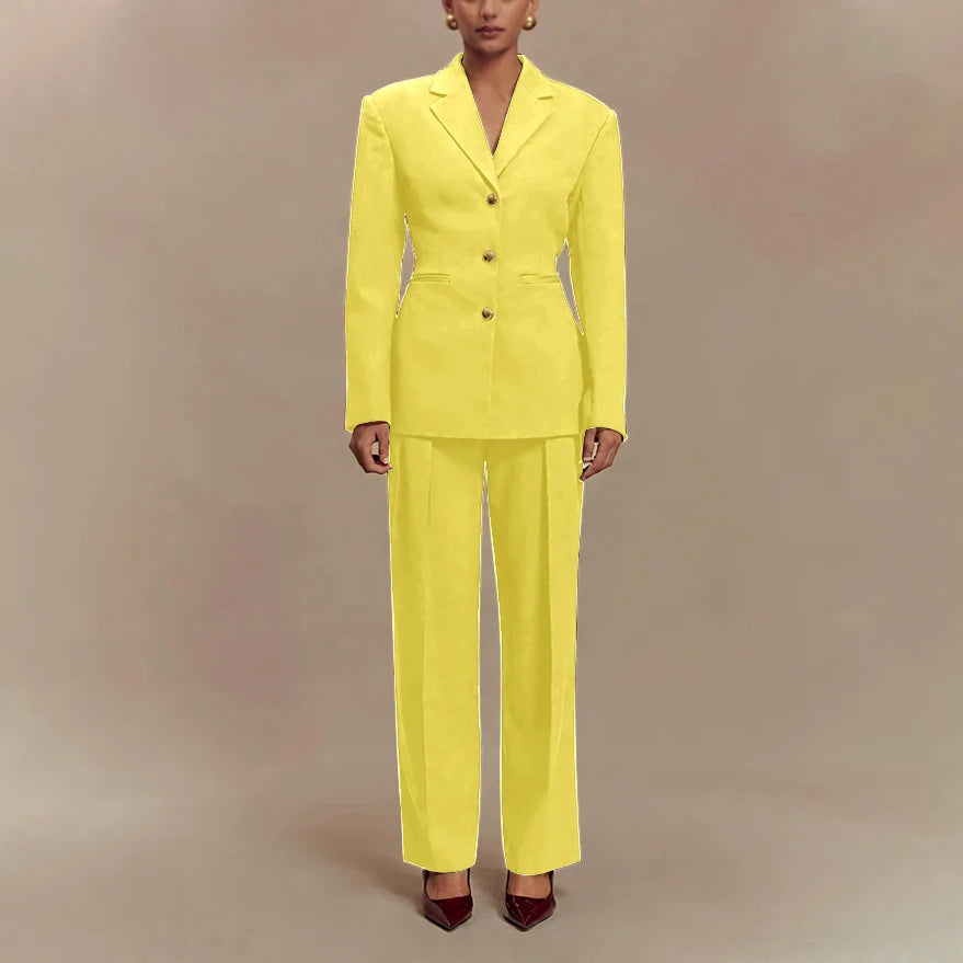 2025 Slim Fit Women Suit Customized Single-breasted Notch Lapel 2Pieces(Jacket+Pants) Business Office Lady Stretch Set