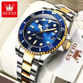 OLEVS Men's Watch Luxury Top Brand One-Way Rotating Outer Ring Design Quartz Watch for Men Auto Date Waterproof Wrist Watches
