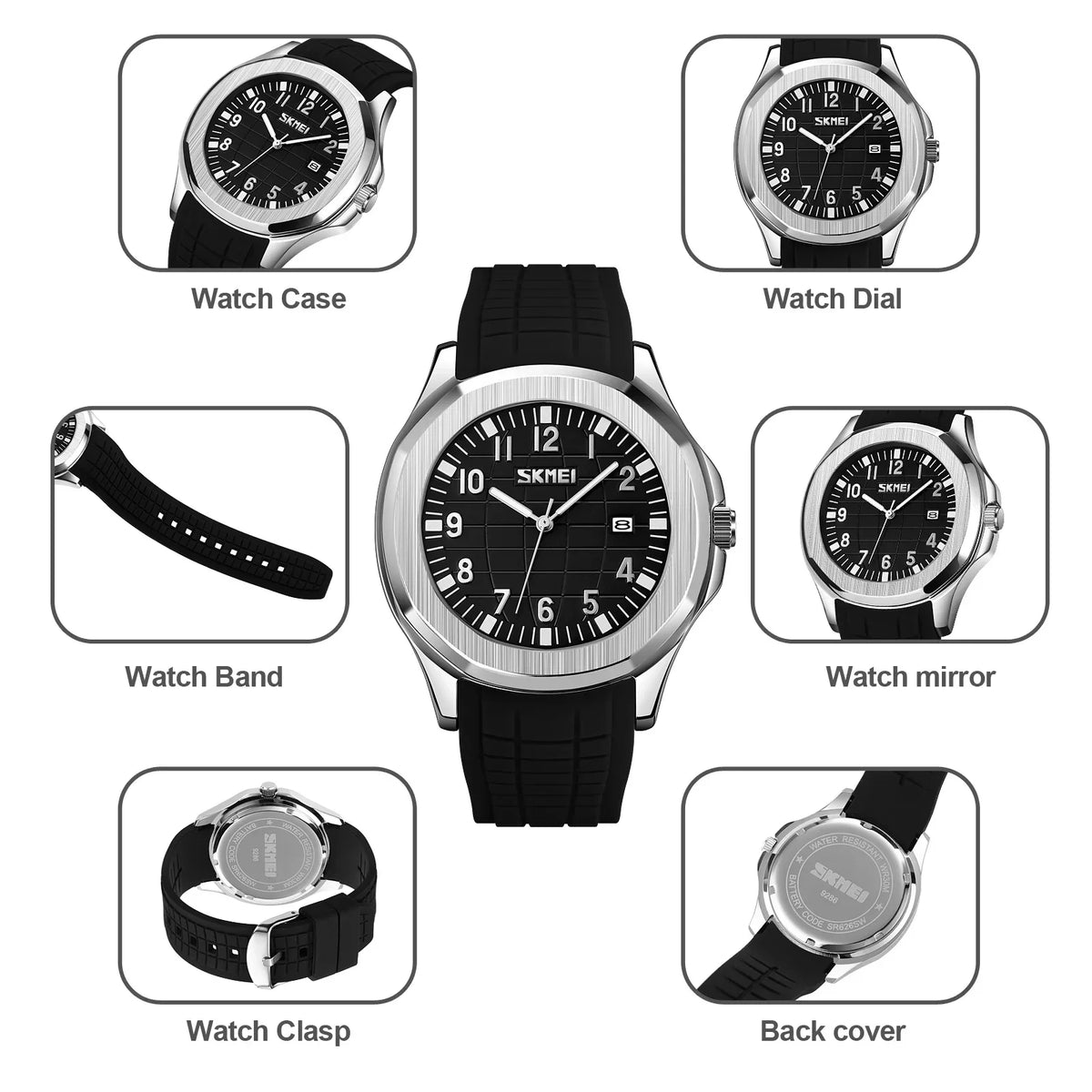 Skmei Man Casual Waterproof Date Sports Watches Clock For Men Male Relogio Masculino Quartz Movement Wristwatches 9286