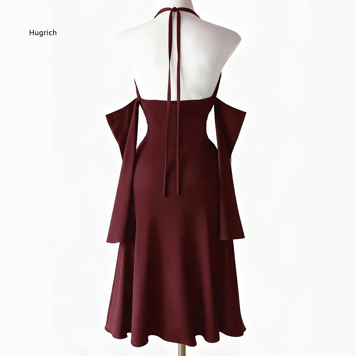 Gothic Halter Off Shoulder Dress For Women High Slit Hollow Out Design Long Gown Unique Stylish Dress For Party And Night Event