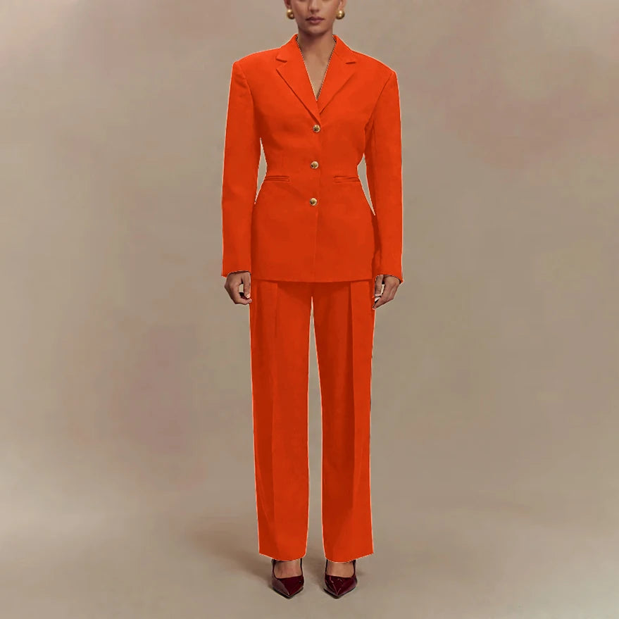 2025 Slim Fit Women Suit Customized Single-breasted Notch Lapel 2Pieces(Jacket+Pants) Business Office Lady Stretch Set