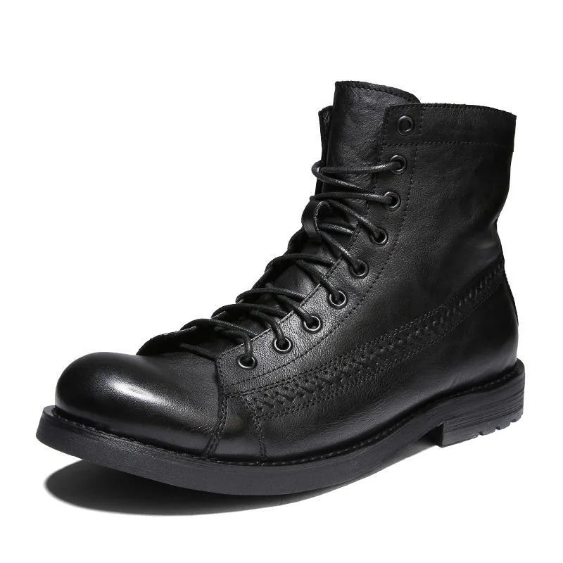 2024 New Vintage Work Boots for Men High Top British Style Men's Leather Boots Spring Autumn New Designer Platform Shoes nale