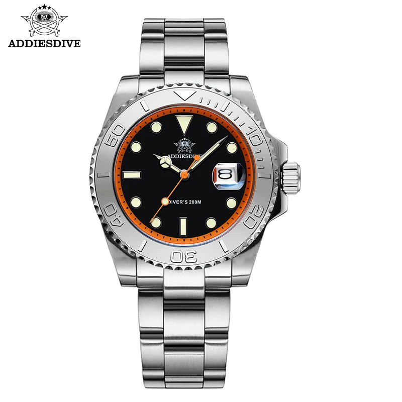 ADDIESDIVE Luxury Men's Diver Watch 200m Stainless Steel Bezel BGW9 Super Luminous Men's Analog Business Quartz Watches AD2040