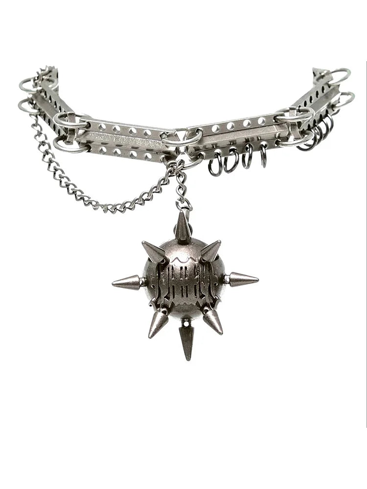 Gothic Cross Chain Jewelry Set for Women Men, Punk Statement Necklaces Rings Accessories, Edgy Party Jewelry Collection