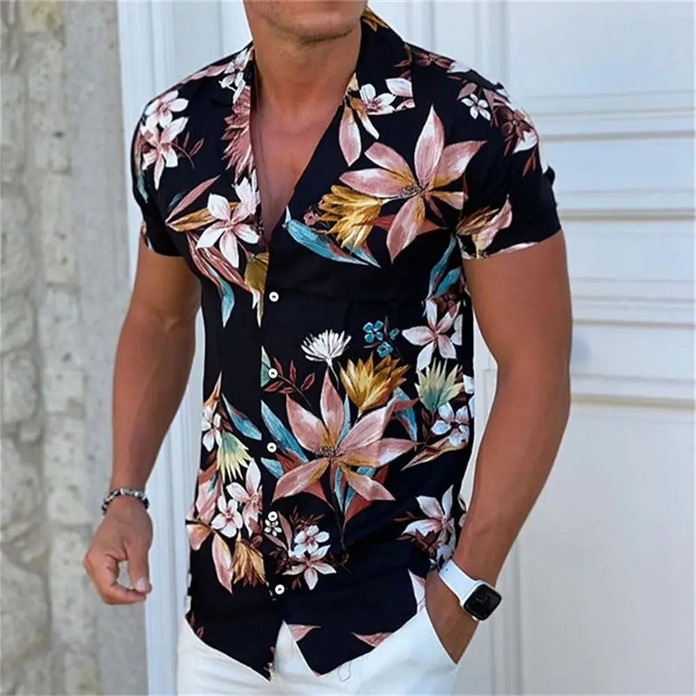 Summer Coconut Shirt 3d Printed Men's Hawaiian Shirt Beach Short Sleeve Fashion Casual Holiday Top T-shirt Men's Shirt Camisa