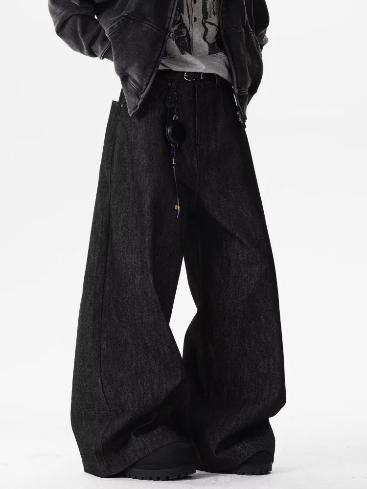 2026 American Retro Y2K Style Red Dragon Embroidery Baggy Jeans Pants For Men Clothing Straight Denim Trousers Pantalon Hombre
