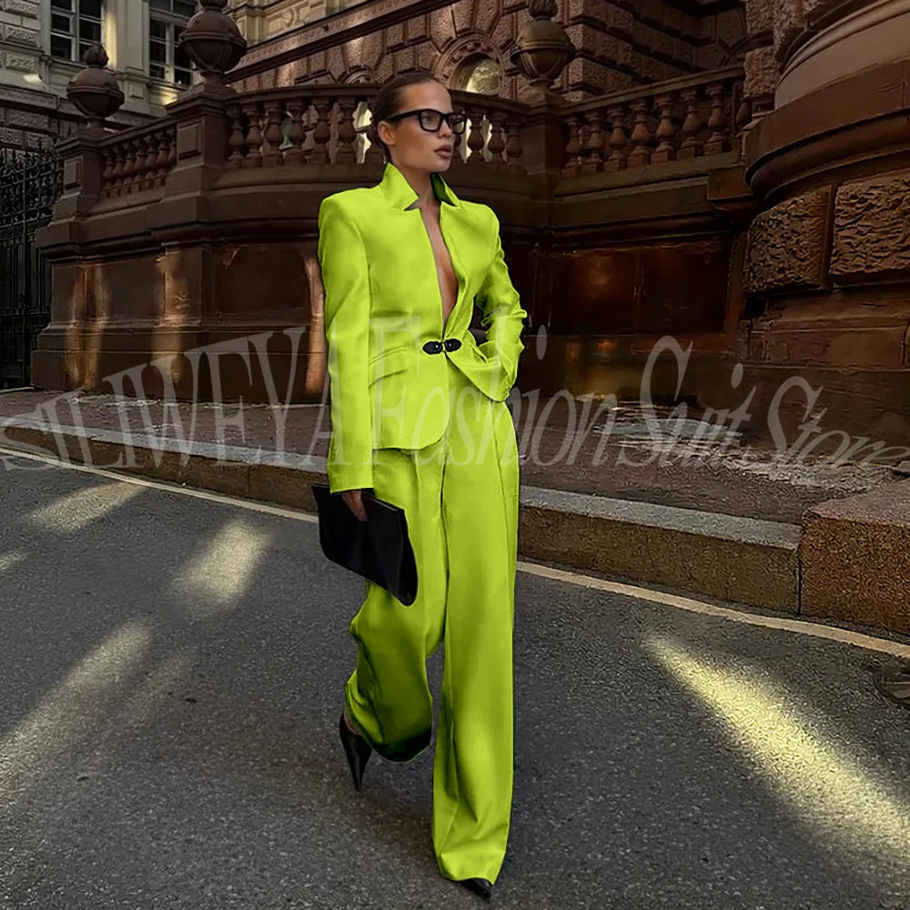 Luxury White Suit For Women 2 Pieces Jacket Pants Office Lady Chic Outfits Fashion Trousers Smart Casual Female Blazer Set