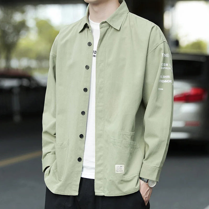Men's Work Shirt Casual Long Sleeve Spring Summer Construction Site Wear Resistant Dirt Proof Sun Protection Outerwear