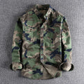 Male Single Breasted Shirts Turn Down Collar Long Sleeve Cardigan Men Shirt Loose Button Safari Style Slight Strech Print