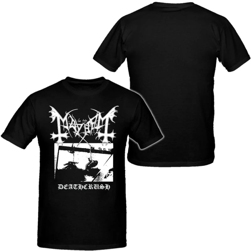 Mayhem Style Band Mens Hip Hop Heavy Metal Tshirts Cotton Shirt Unisex Summer Short Sleeve Fashion Brand Tee Vintage Tops