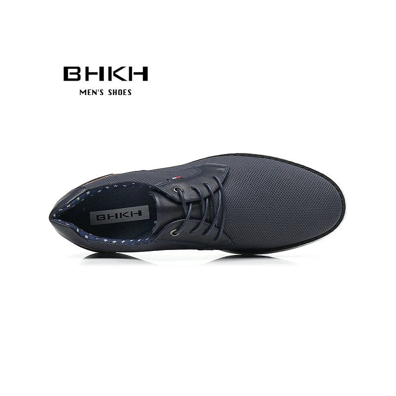 2026 Spring/Summer New Men Shoes Comfy Luxury Brand Men Casual Shoes Lace Up Business Style Dress Shoes BHKH Men Shoes