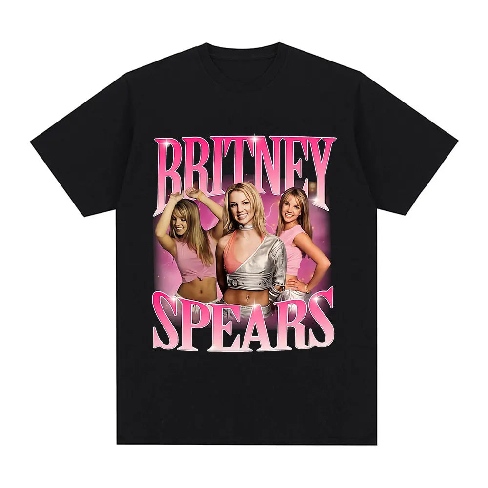 Britney Spears Metal Rock Graphic T-shirt Men Women Fashion Hip Hop T Shirts Harajuku Vintage Short Sleeve Tee Shirt Oversized