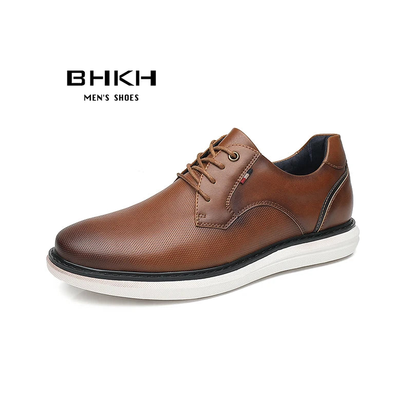 2026 Spring/Summer New Men Shoes Comfy Luxury Brand Men Casual Shoes Lace Up Business Style Dress Shoes BHKH Men Shoes
