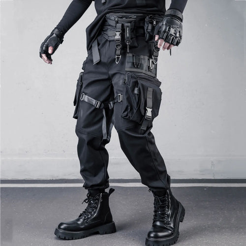 2026 Outdoor Tactical Punk Cargo Pants Multi-pockets Paratrooper Techwear Pants Man High Street Hip Hop Trousers