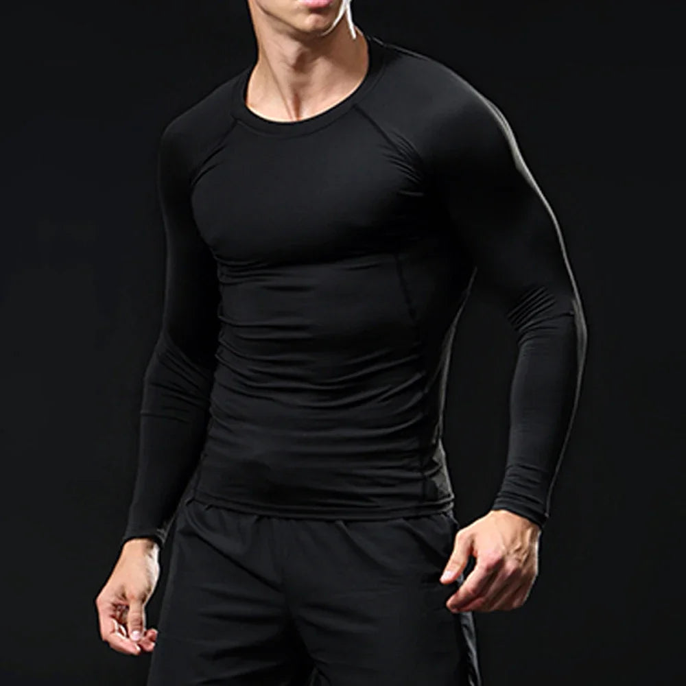 Y2K Compression Shirt Men's Fitness Gym Skeleton Sport Running T-Shirt Rashgard Tops Tee Quick Dry Long Sleeve T-Shirt For Men