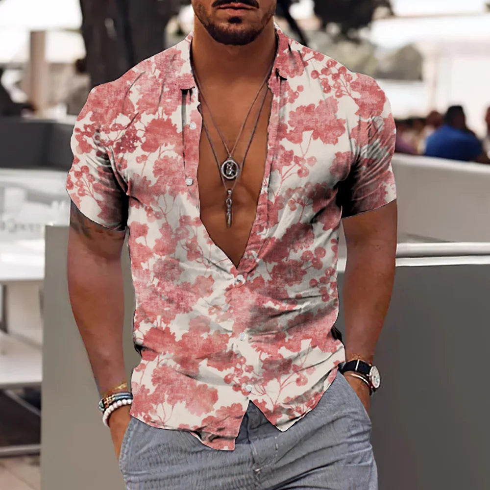 Summer Coconut Shirt 3d Printed Men's Hawaiian Shirt Beach Short Sleeve Fashion Casual Holiday Top T-shirt Men's Shirt Camisa